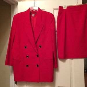 HIGH QUALITY ITEMS 4 LESS! 2 pcs suit RED sz 14 100% Wool Lined Long Sleeves